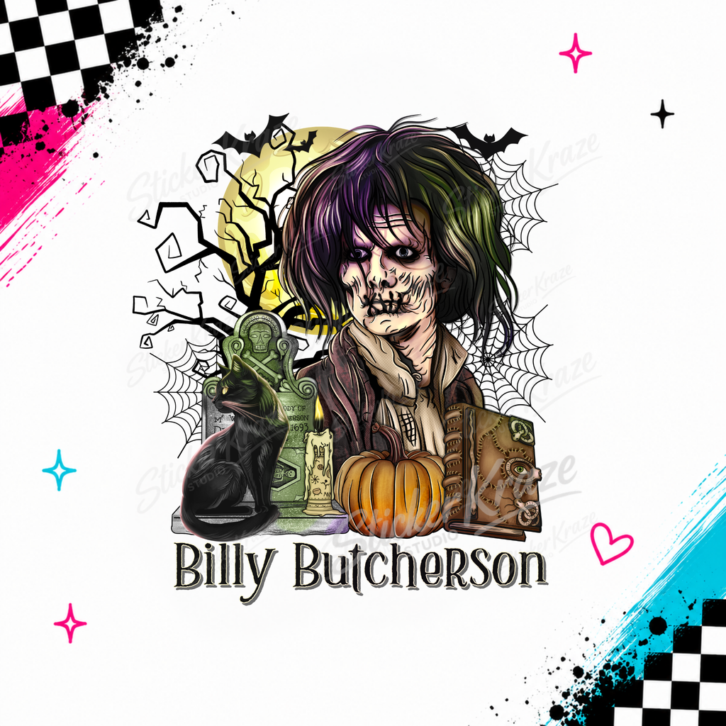 Billy Butcherson spooky Halloween design by Sticker Kraze Studio
