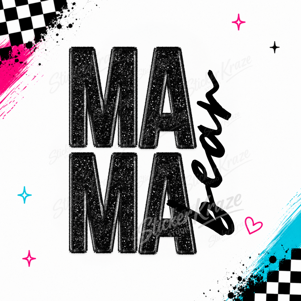 Mama Bear Glitter typography design by Sticker Kraze Studio