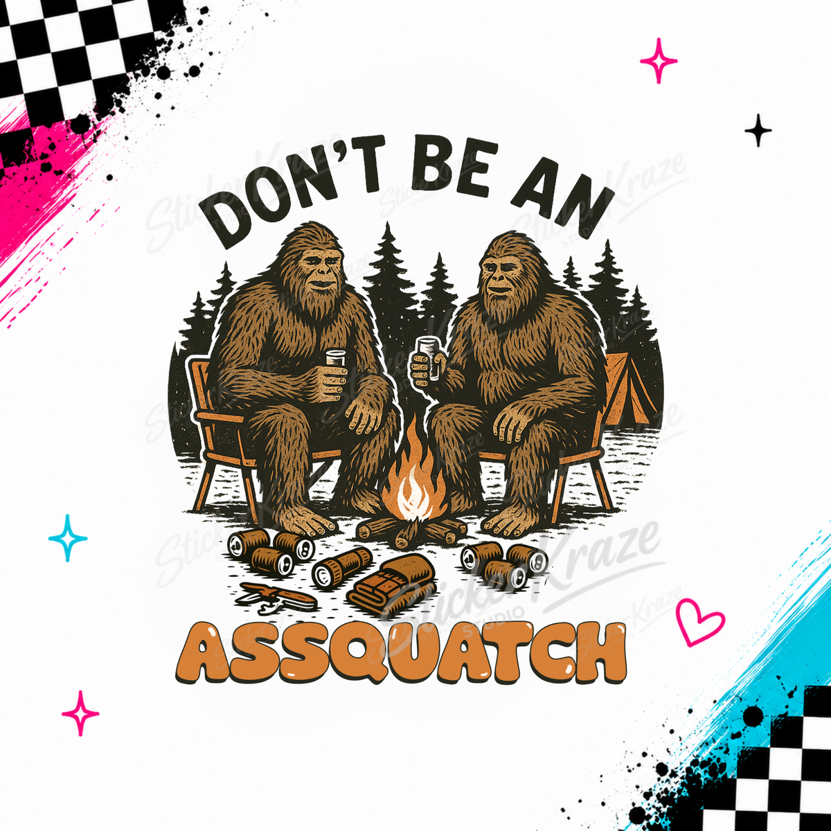 Don't Be An Assquatch funny Bigfoot camping design