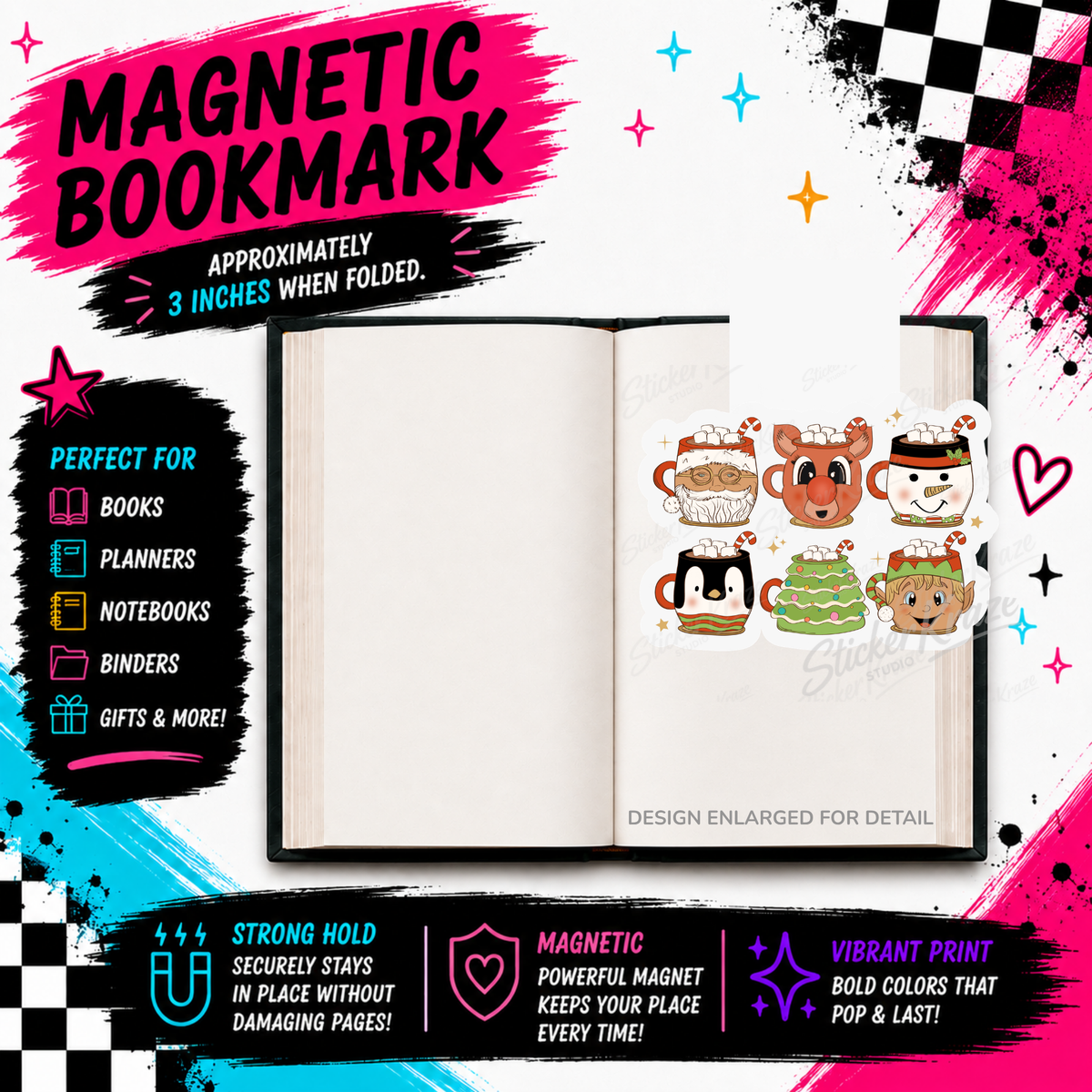 Christmas Cocoa Crew Christmas magnetic bookmark mockup
