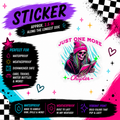 Just One More Chapter skeleton reader waterproof sticker by Sticker Kraze Studio