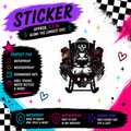 Creepy doll in rocking chair horror waterproof sticker by Sticker Kraze Studio