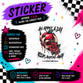 An Apple A Day Keeps Anyone Away dark humor apple and roses waterproof sticker by Sticker Kraze Studio