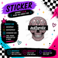 Authentic pink rhinestone skull gothic waterproof sticker by Sticker Kraze Studio