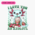 Axolotl Love | Sticker, Magnet & Magnetic Bookmark