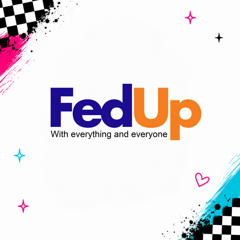 Fed Up With Everything and Everyone snarky work humour design preview for Sticker Kraze Studio.