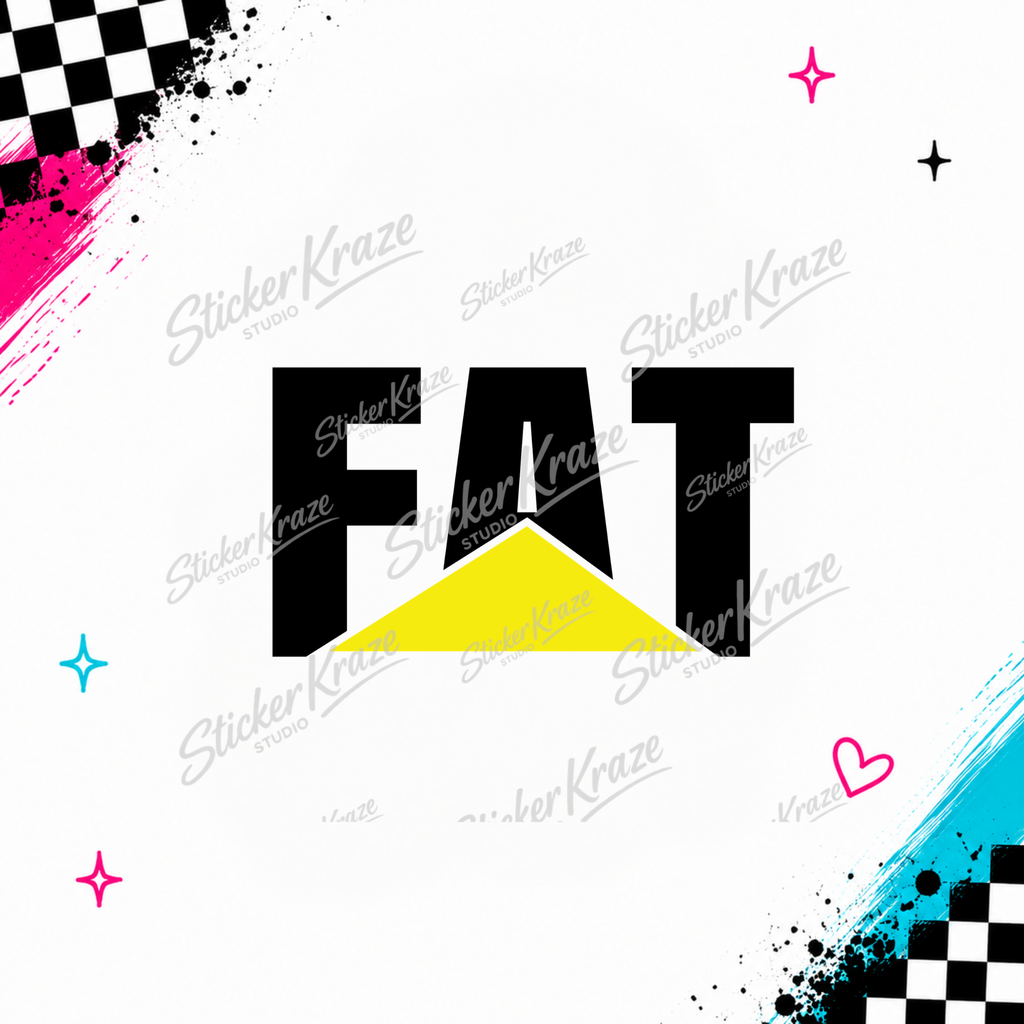 FAT heavy equipment blue-collar humour design preview for Sticker Kraze Studio.