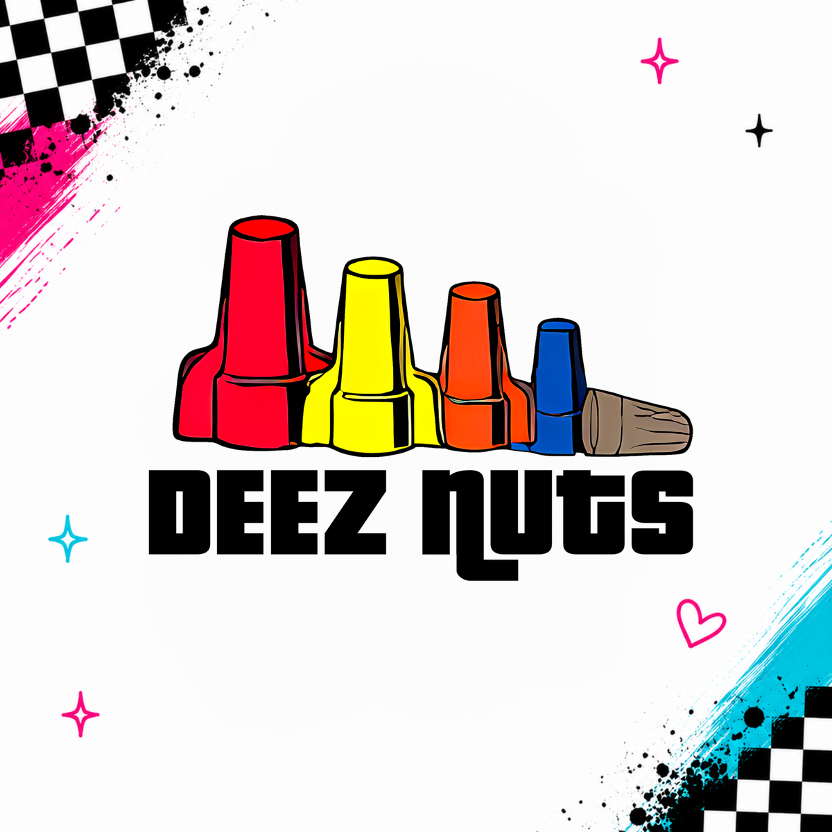 Deez Nuts electrician blue-collar humour design preview for Sticker Kraze Studio.