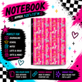 Carnival Kraze pink carnival composition notebook with carousel horses, circus animals and colourful pattern